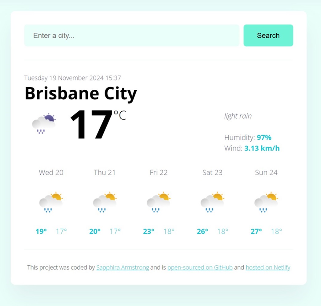 weather forecast project preview