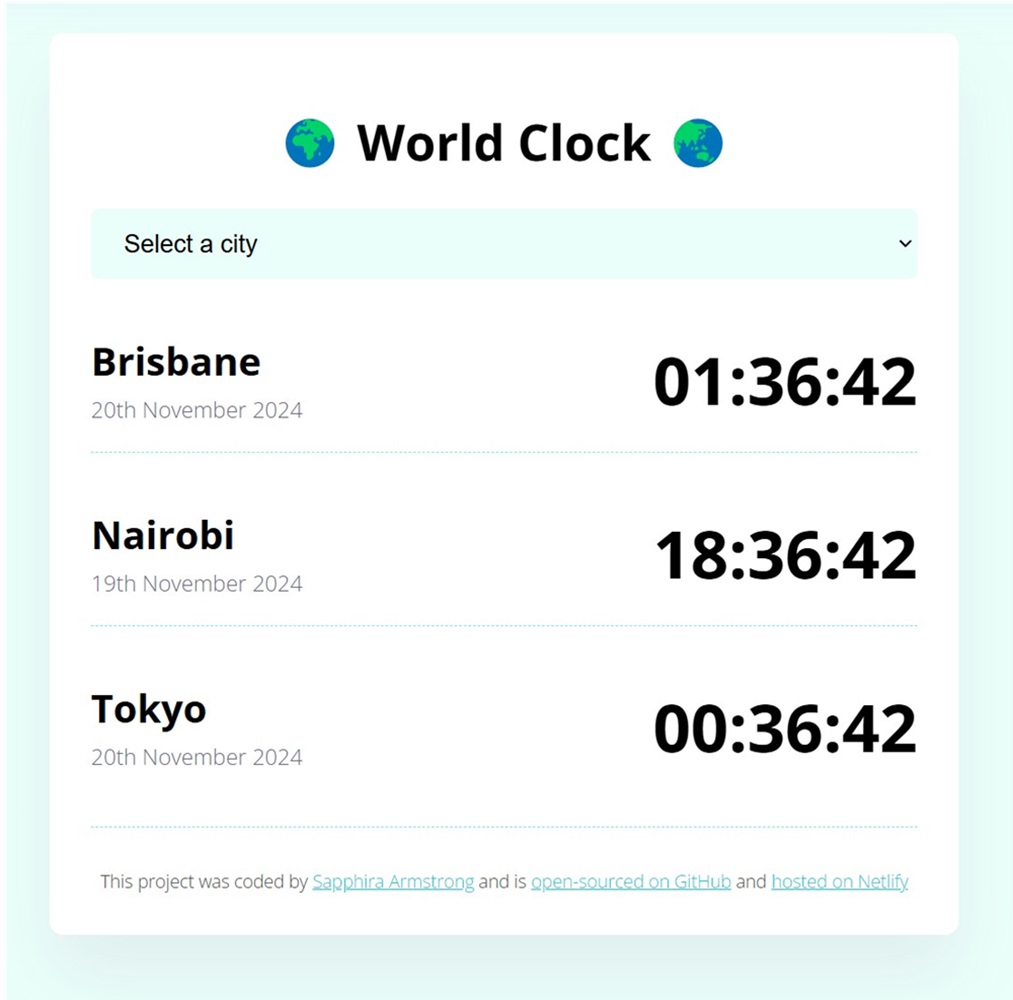 world clock project preview